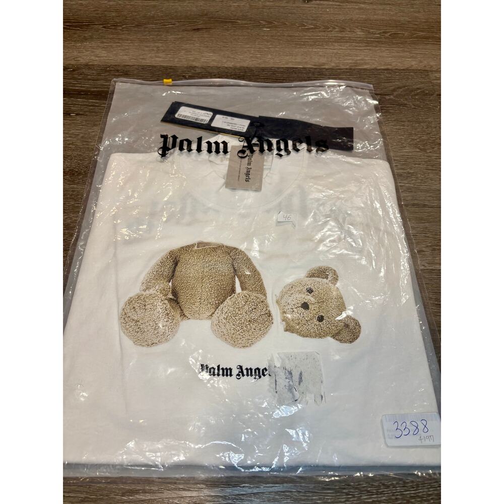 NWT Palm Angels Broken Bear White T-Shirt - Sz. Large